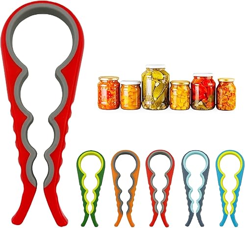 Abrebotellas para manos débiles, herramienta de apertura de tapas de latas antideslizante multifunción 4 en 1, adecuado para personas mayores con