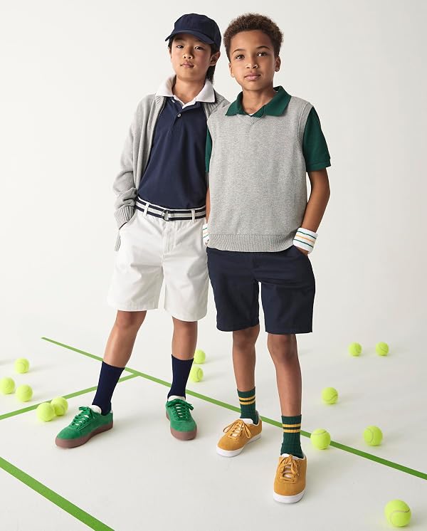 The Children's Place Boys' 3 Pack Stretch Chino Shorts, Flax/New Navy/Black, 16 by The Children's Place - Image 2