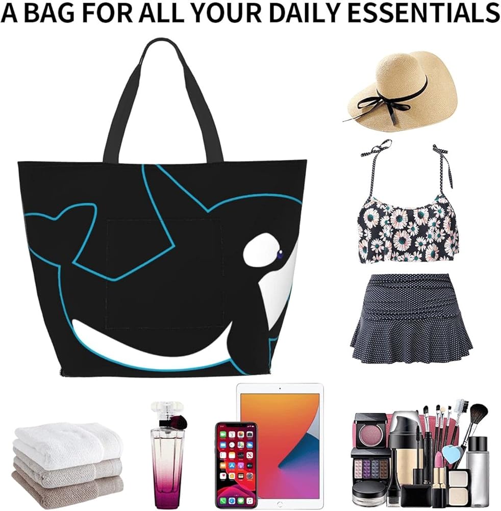 Amazon | かわいいシャチ(シャチ)ロゴ トートバッグ メンズ レディース