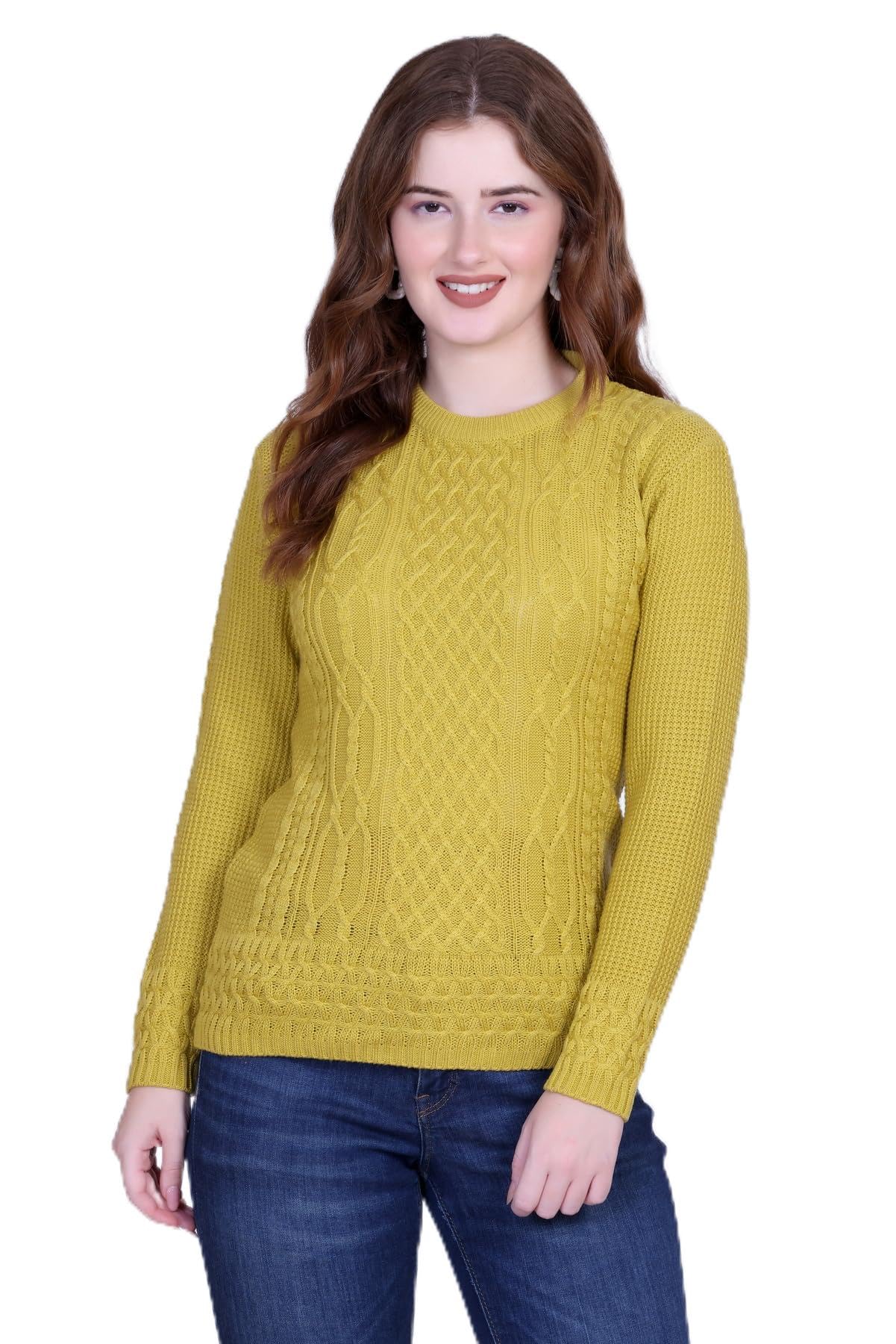 montrex Women Wool Blend Winter Wear Top Sweater for Women Full Sleeve Soft Warm Knit Pullover for Casual & Office Wear-picture-44