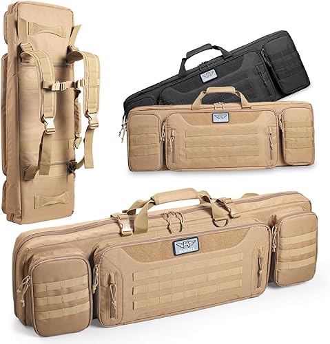 Miniatura 8 de ALVARZA 36 inch Double Long Gun Bag 1000D Nylon Soft Case Backpack Rifle Shotgun Pistol Transportation for Hunting Shooting Range, Firearm