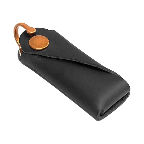 Miniatura 3 de Turbosnail Minimalist Key Holder, Leather Key Fob, Key Organizer, Leather Key Case, Leather Keychain, Key Fob, Keys purse Corporate gifts (Black)