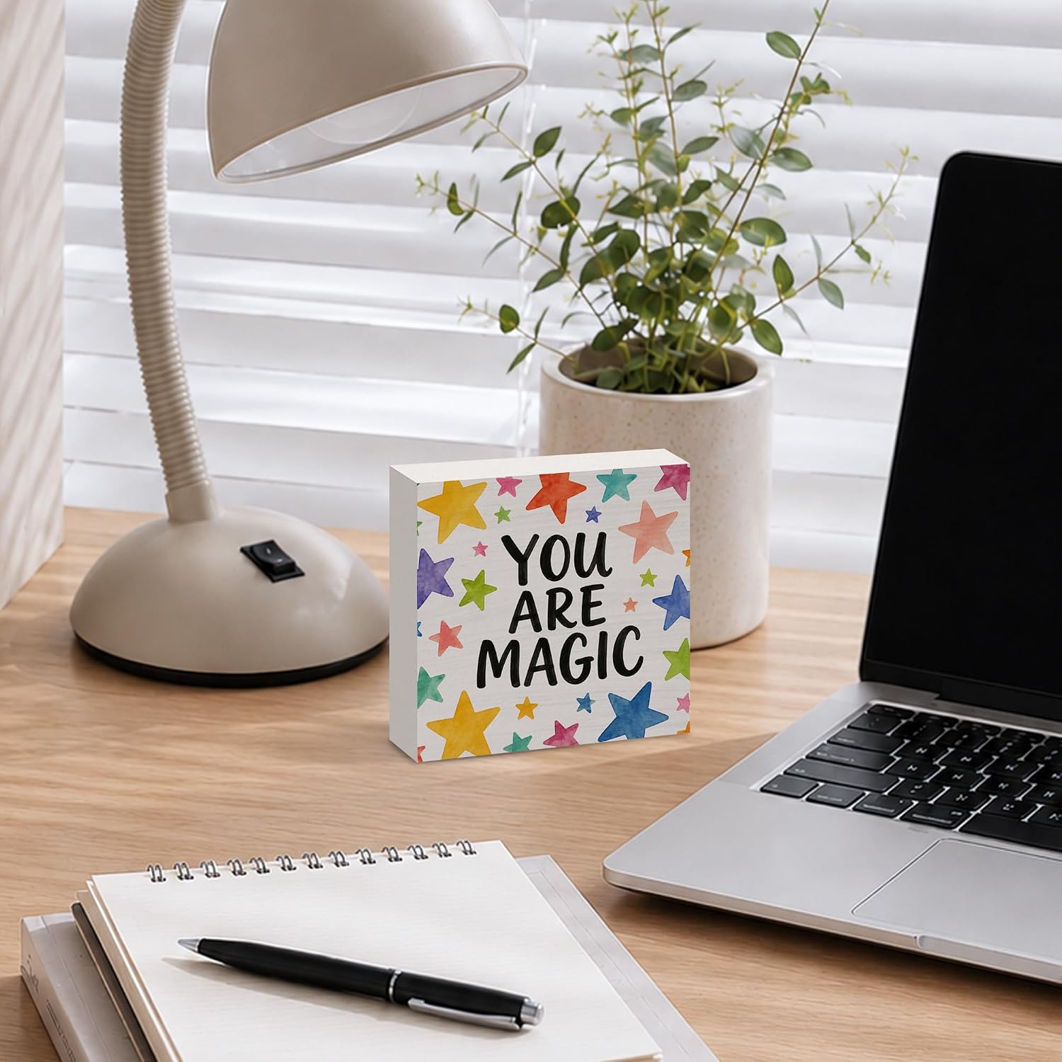 You Are Magic Kids Nursery Classroom Wooden Sign Desk Decor 5x5 image 5