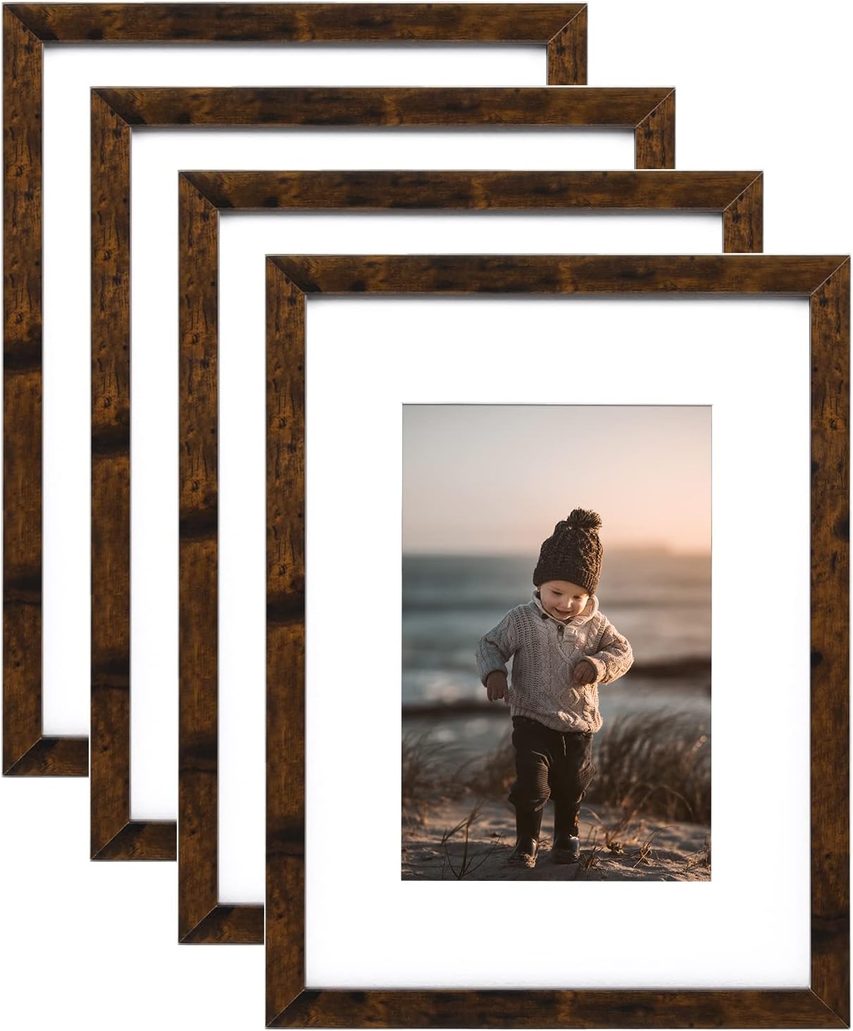 KINLINK A4 Picture Frames Rustic Brown, 8.3x11.7 Photo