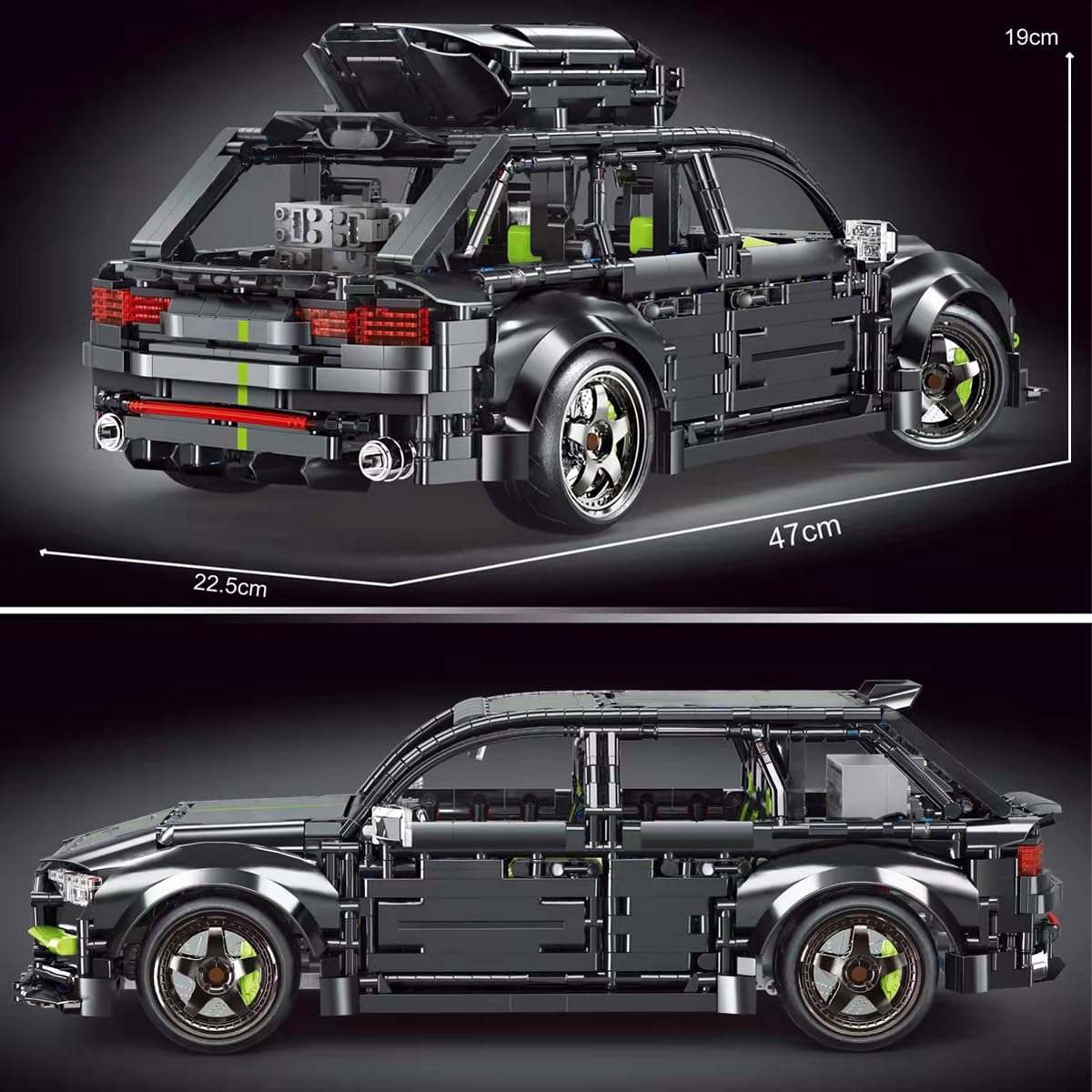 Supersportwagen Bausteine Sets für RS6, 2896 Klemmbausteine Supersportwagen Modell Bausteine Set, 1:10 MOC Sportwagen Modell Spielzeug Kompatibel mit Andere Marken(Box Nicht im Lieferumfang enthalten)