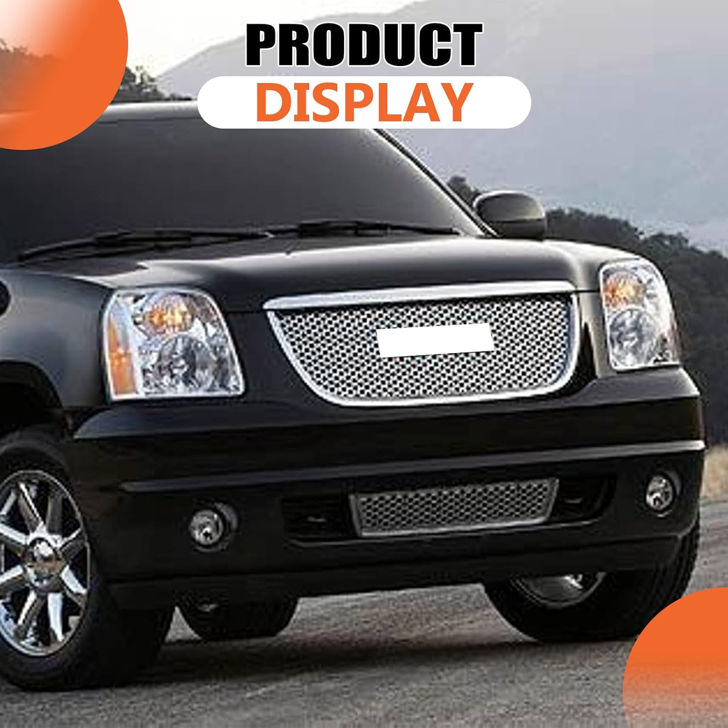JX RACING Front Upper Lower Bumper Grille With Hood Molding Trim Compatible with 2007-2014 GMC Yukon XL Denali Combo Grill Kit Replacement for 22761715 15264513 25891151
