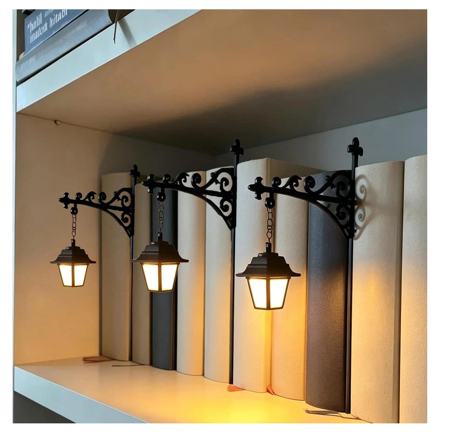 Lampada a LED antica per libreria, luce angolare decorativa per lettura, angolo studio, regalo per gli amanti dei libri, confezione da 2