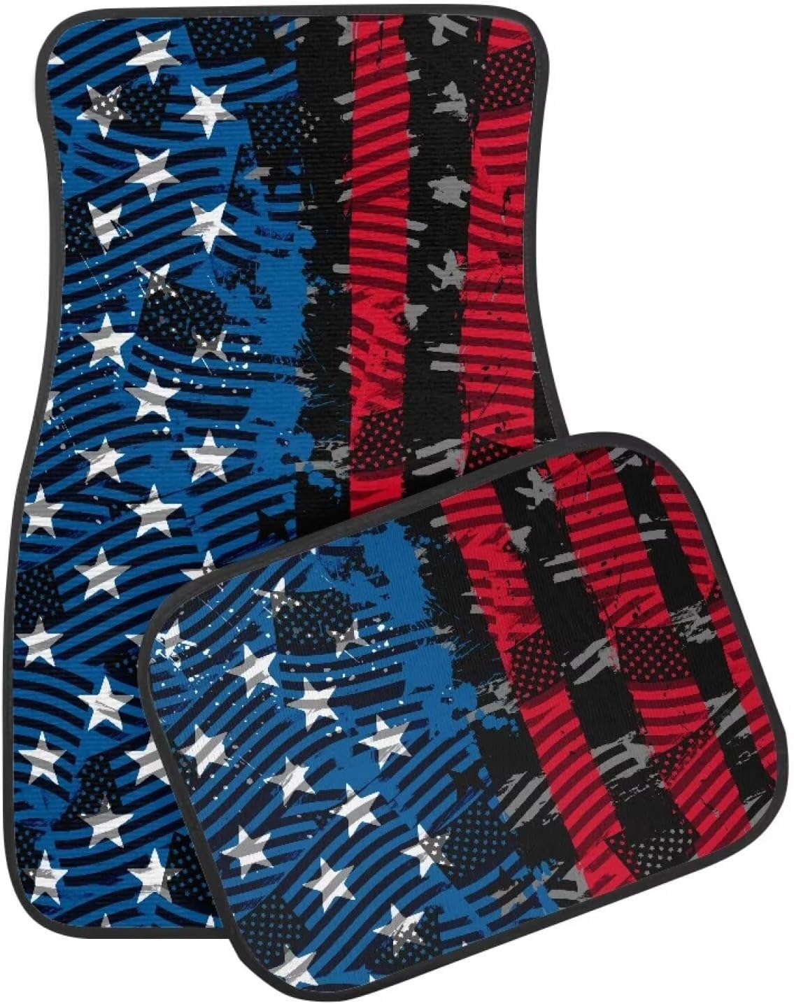 American Flag Print Universal Car Mats for SUV Sedan Truck 4 Pieces Full Set Car Floor Mat Protector All Weather