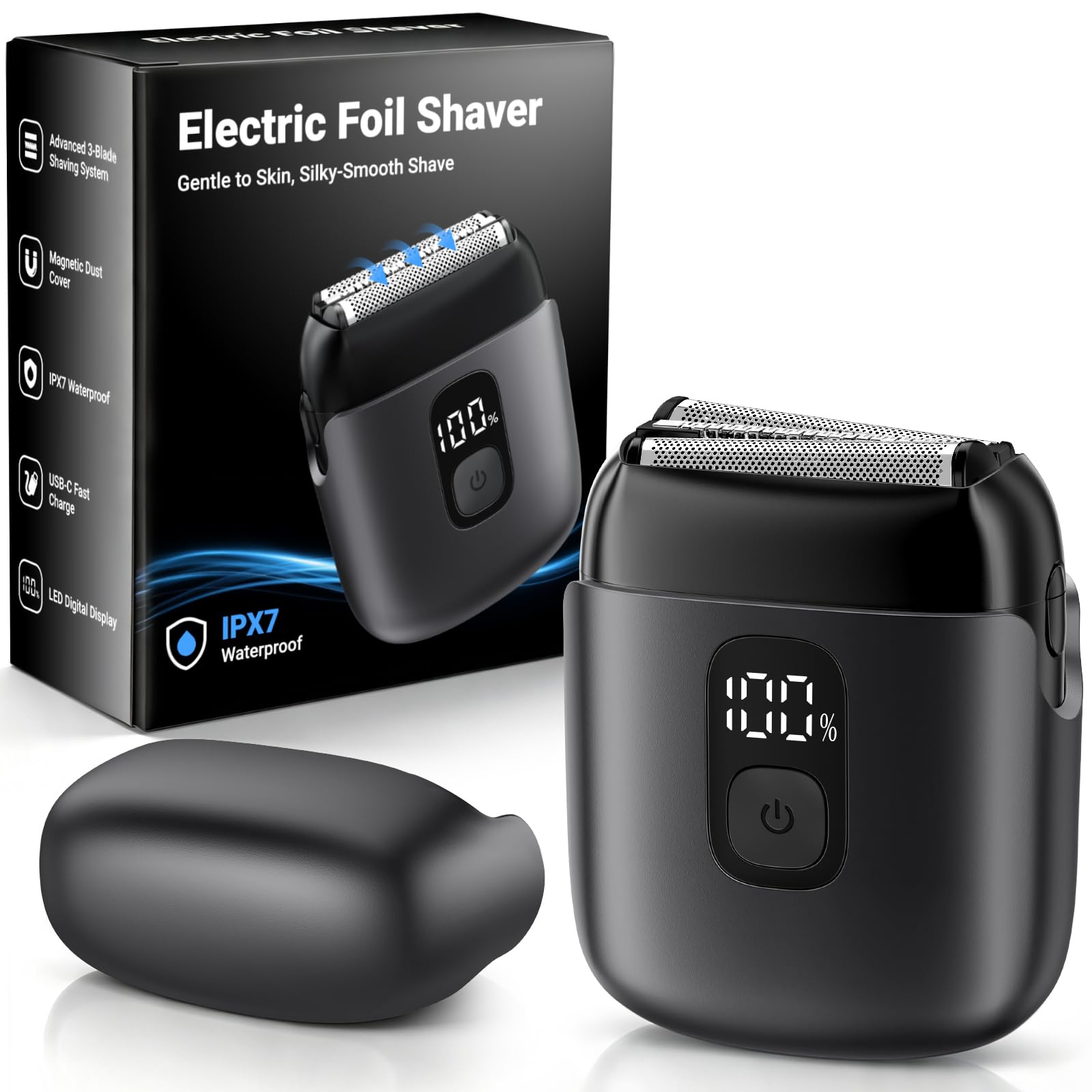 Electric Foil Shaver with 3 Floating Blades