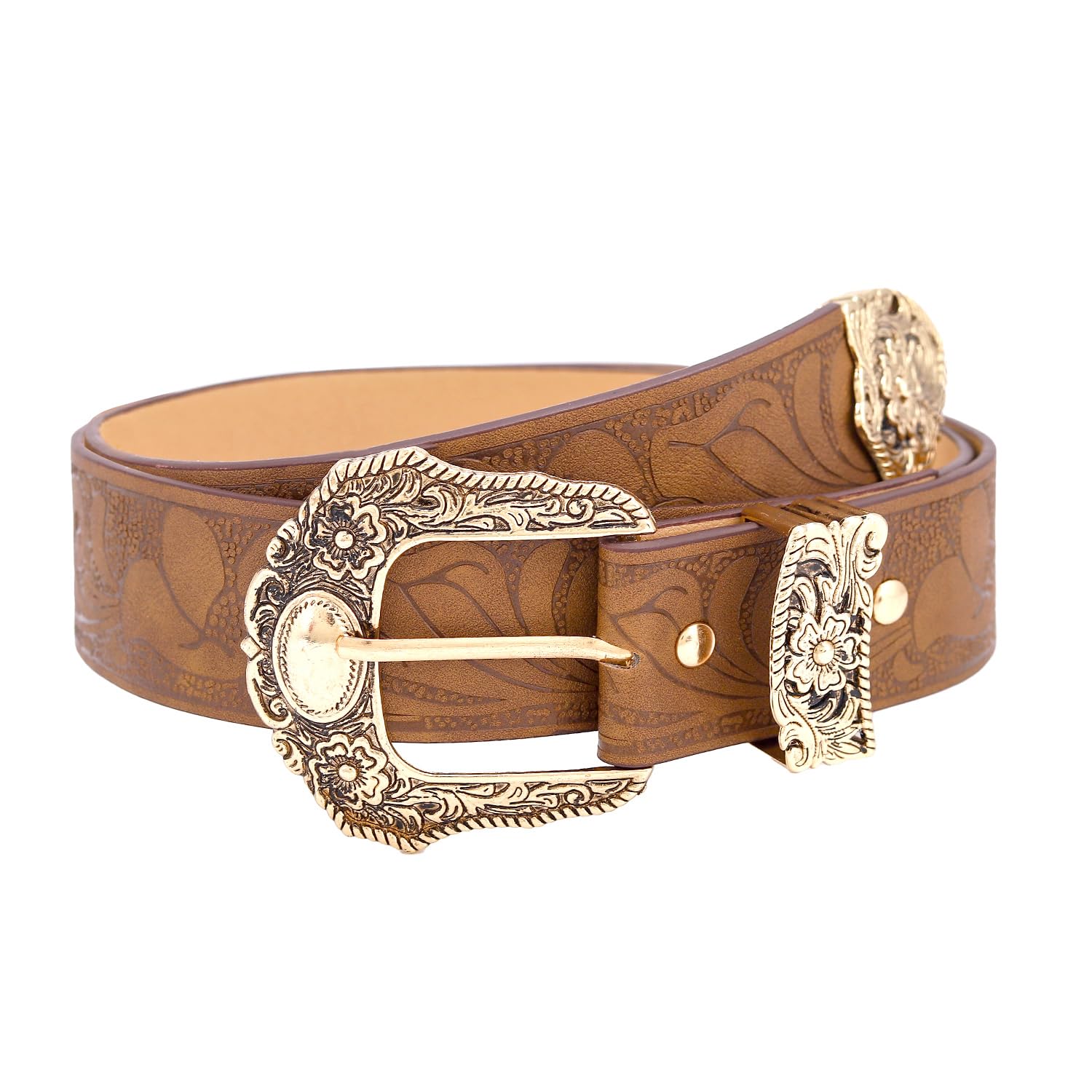 Brown Leather Women\'s Decorative Western Belt Yalice Women Western Belt Brown Leather Belts for Jeans  main image 3