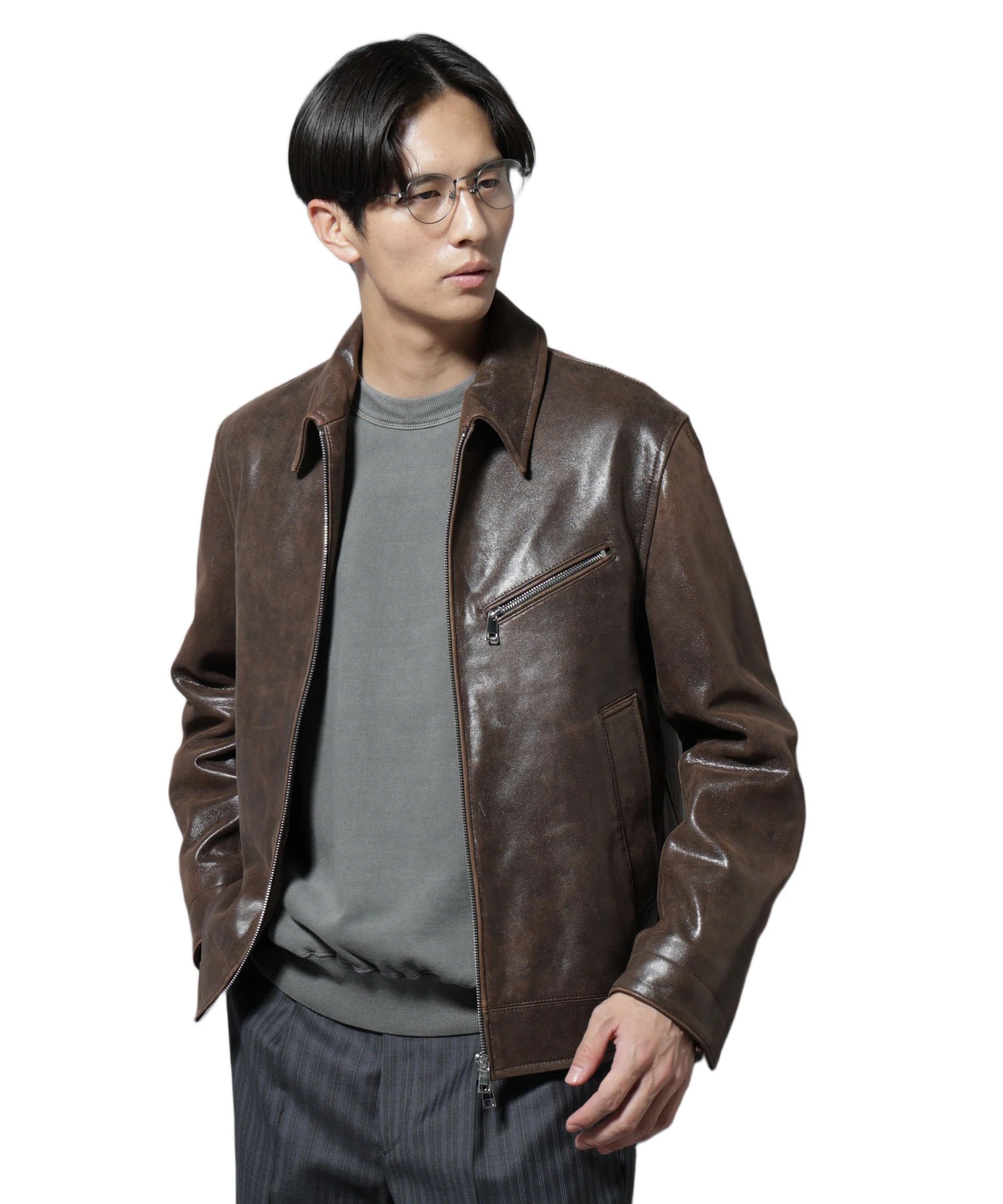 Amazon.co.jp: [ナノ・ユニバース] ラムナッパレザー ライダース