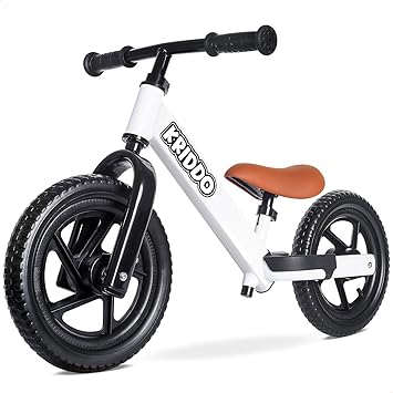 KRIDDO Balance Bike 2 Year Old, Toddler Balance Bike for Kids Aged 2-5, with DIY Colorful Stickers, Non-Slip Sporty Footrest, Racing-Style Frame, Gift for 2-4 Boys and Girls, White