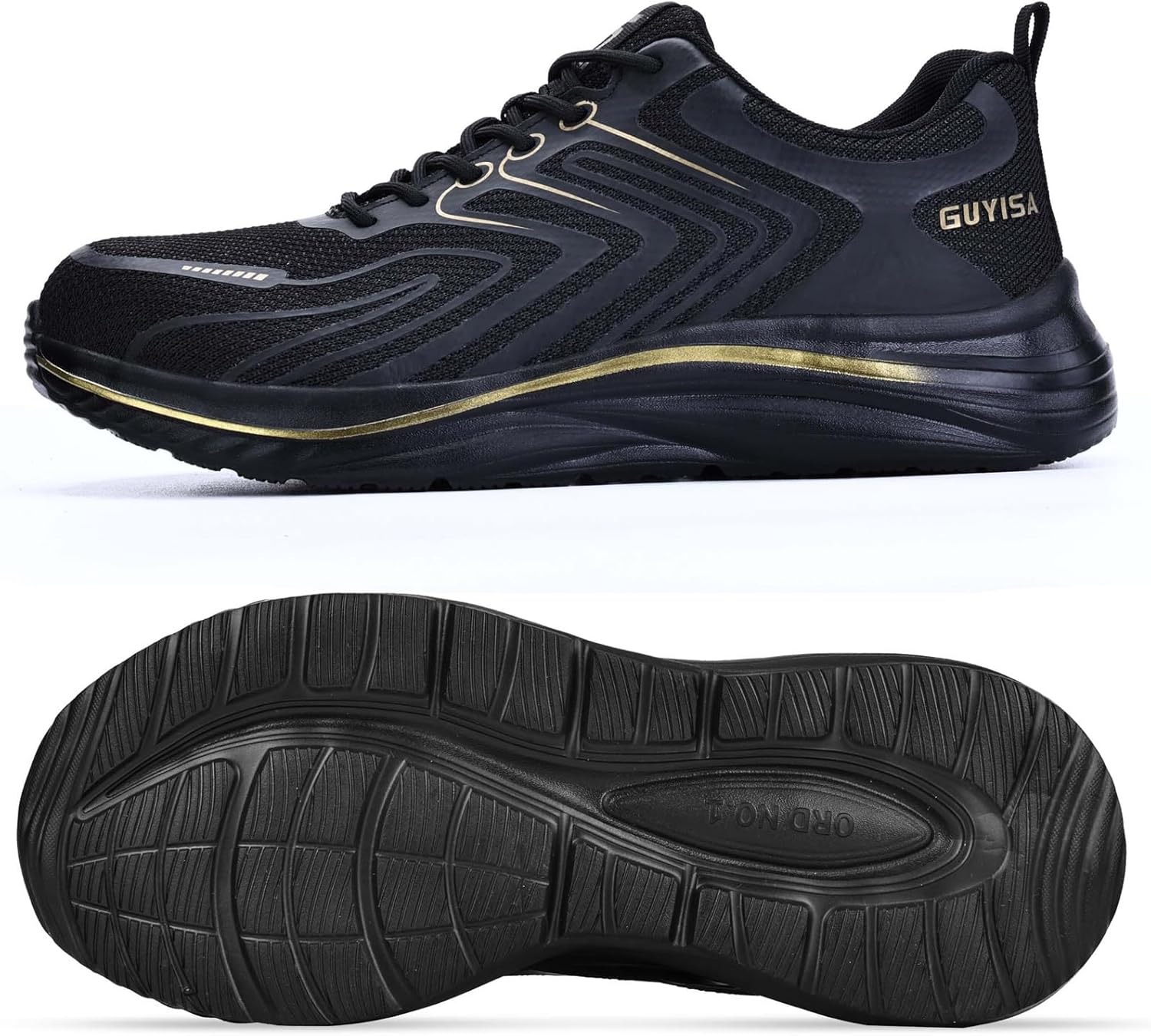 ＡＬＴＩＴＡＢ スチールトゥシューズ軽量ワークスニーカー安全靴メンズソフトボトム快適なファッション産業靴,ブラック,7