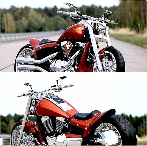 Miniatura 7 de Espejos laterales cromados de aluminio CNC de 0.315 in0.394 in compatibles con Cruiser Chopper Street Bike Scooter Dirt Bike
