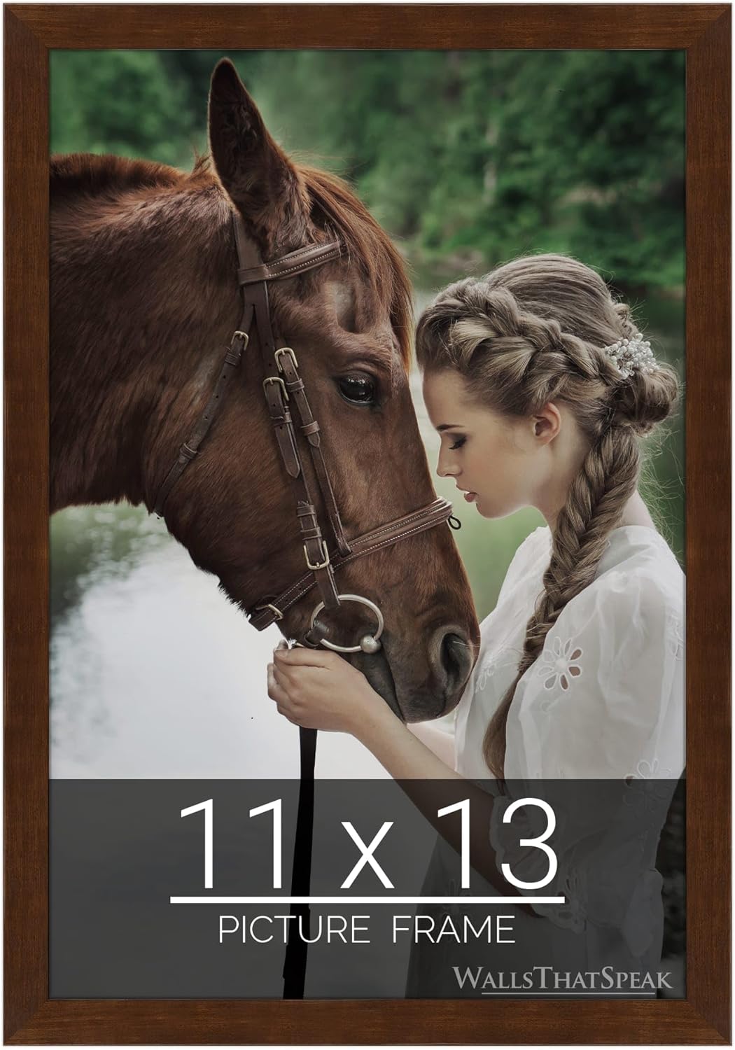 wallsthatspeak 11x13 Mocha Walnut Picture Frame for Puzzles Posters Photos or Artwork