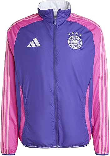 adidas Men's Germany 2024 Anthem Jacket, Team Collegiate Purple/Semi Lucid Fuchsia/White, Small