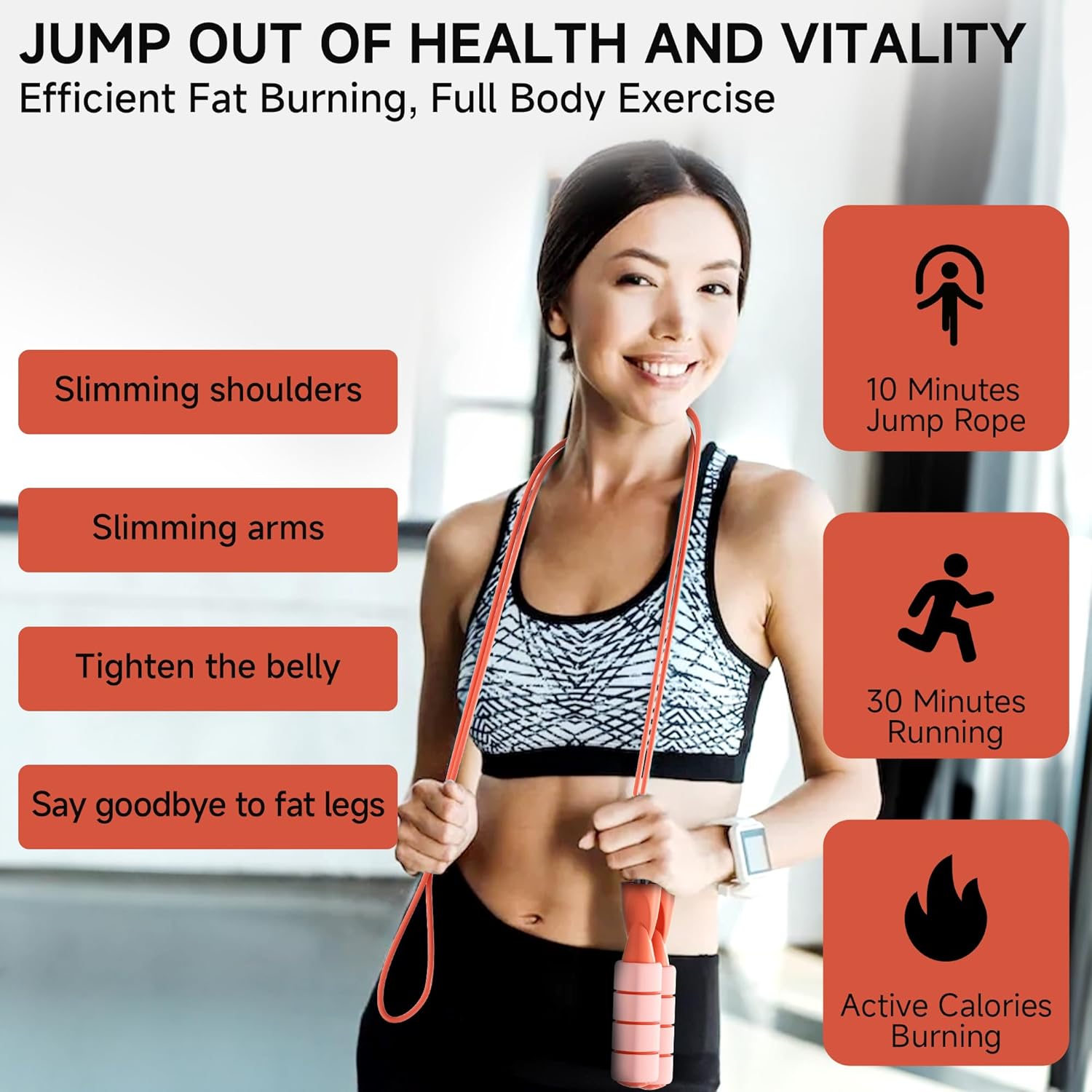 OVICX Jump Ropes for Fitness for Women Men and Kids,Tangle-Free Adjustable Skipping Ropes Workout with Ball Bearings and Memory Foam Handles