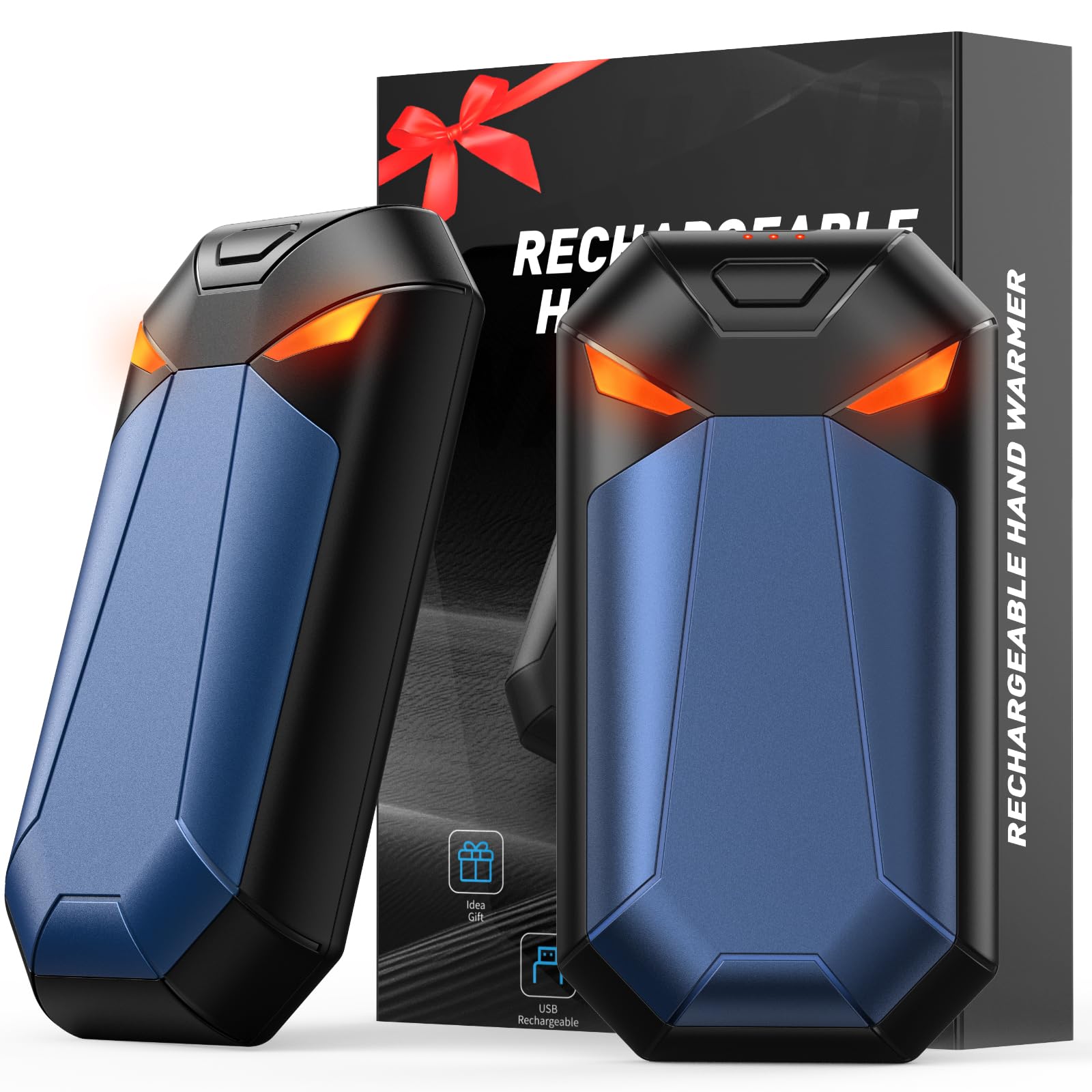 Nextronix Hand Warmers Gifts for Men: 2 Pack Christmas Rechargeable Gifts Portable 6000mAh, Magnetic Reusable Electric Hand Heater, 3 Heat Settings, Personalised Gifts for Women/her/him/Dad (blue)