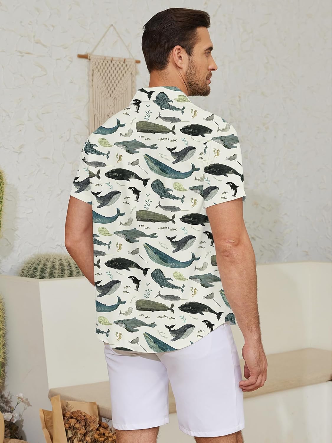 Hawaiian Shirt for Men Summer Vacation Beach Shirts Short Sleeve Button Up - Image 4