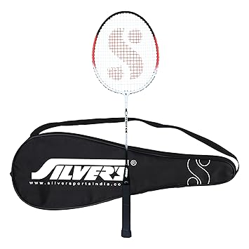 Silver's Aluminium Stricker Badminton Racket with Full Cover(Red/White)