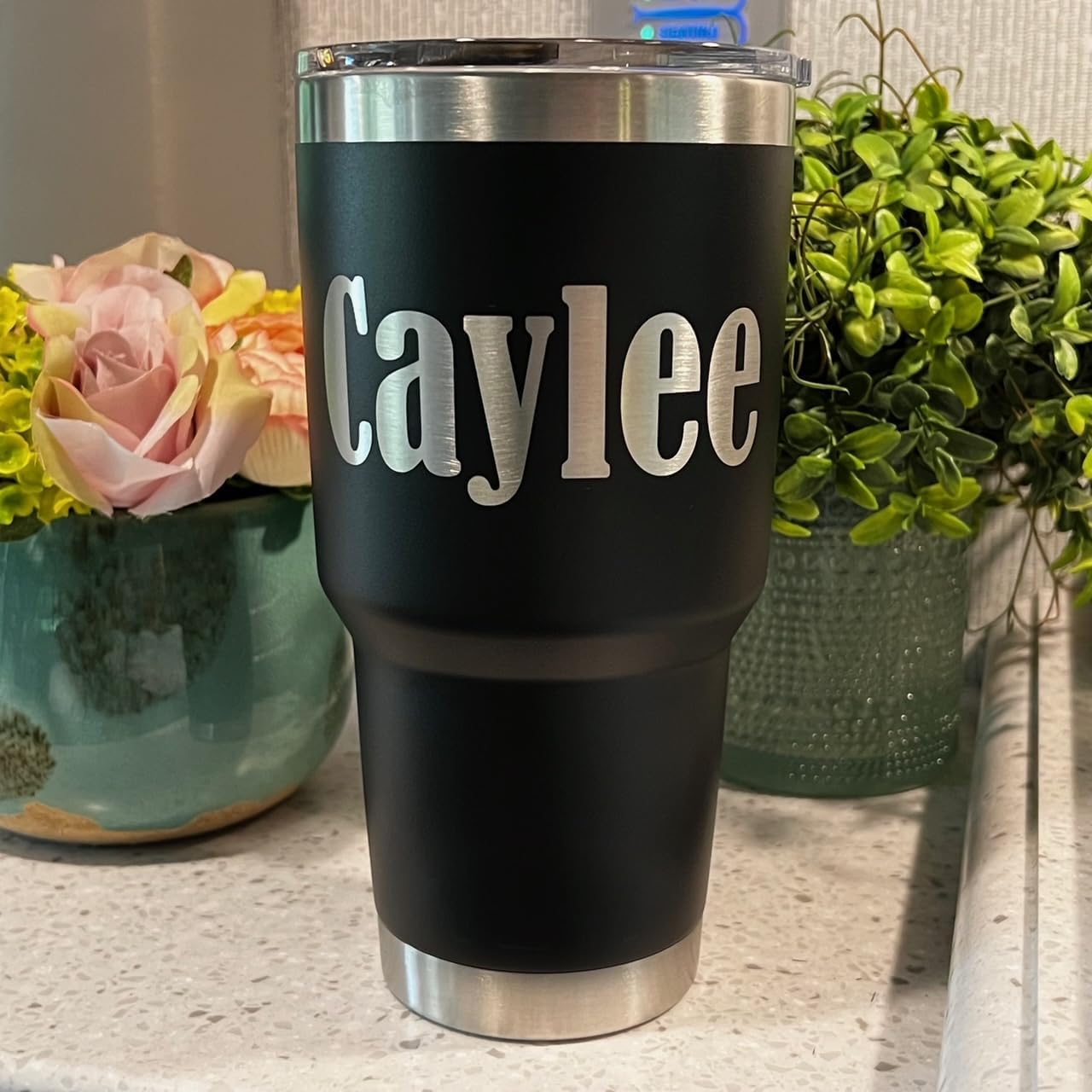 Personalized Name Design, Select one of 12 different font styles, Laser Engraved Stainless Steel yetii Travel Mug Available in Your Choice of Duracoat Colors - Personalized Hydration - NOT A STICKER