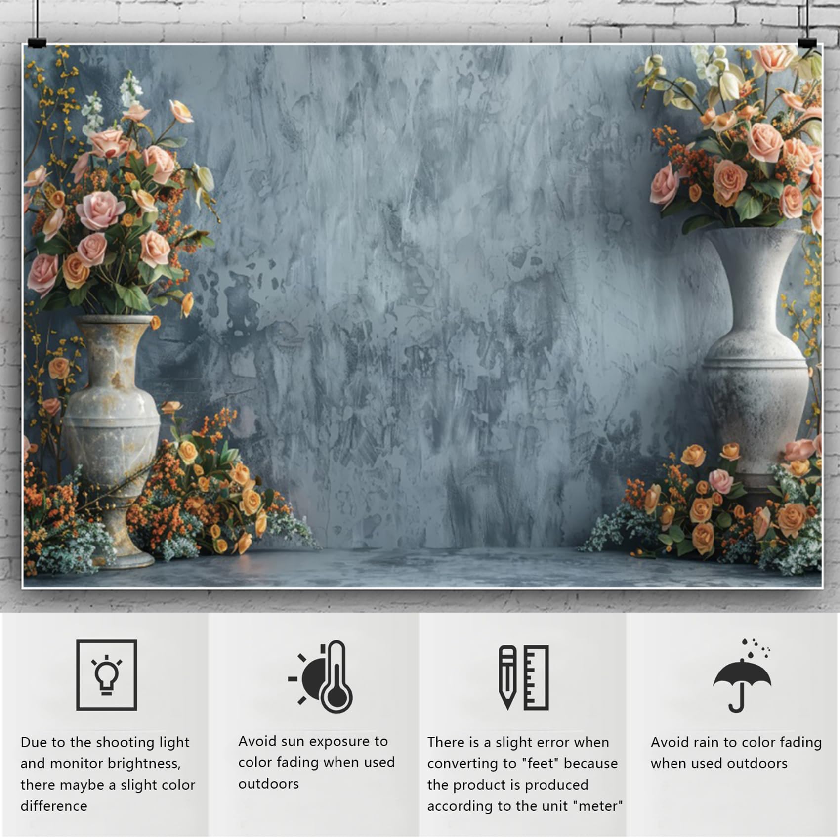 YongFoto Elegant Retro Bloom Flower Wall Backdrop 7x5ft Spring Green Plant Climbing Vines Floral Photography Background Bridal Shower Wedding Party Banner Room Decor Portraits Photoshoot Wallpaper