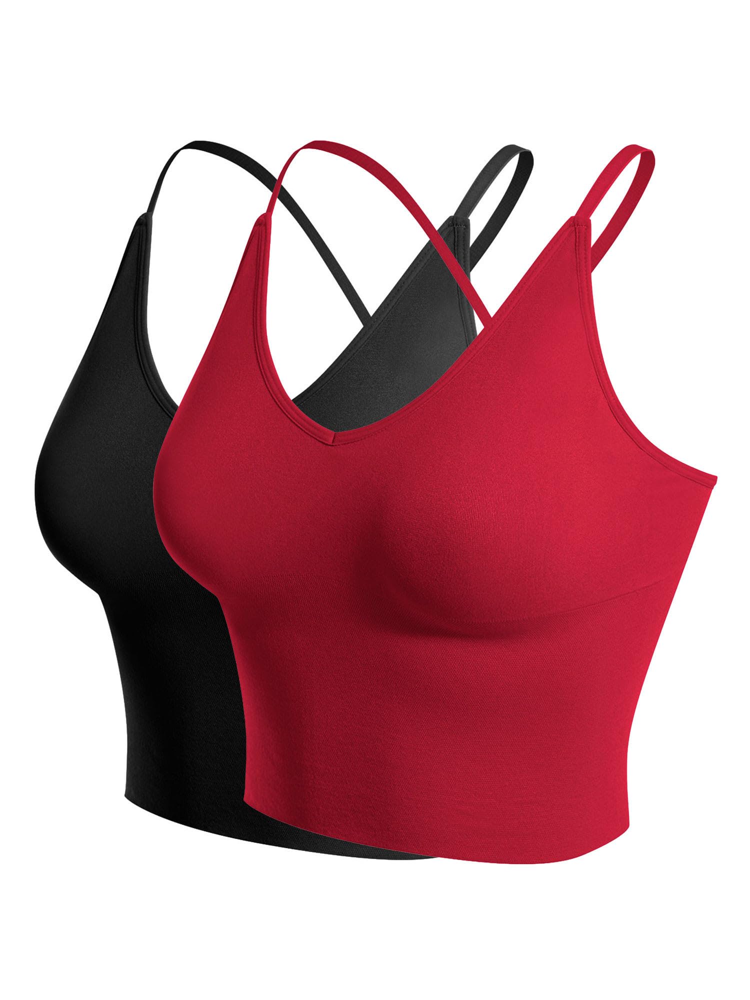 Design by Olivia Women's Padded Sports Bra Longline Workout Crop Top