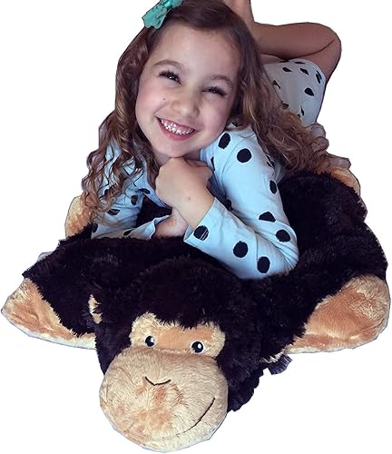 Miniatura 7 de Green Dragon Zoopurr Pets - Animal de peluche y almohada 2 en 1, tamaño grande 19 pulgadas, con ojos bordados cojín expandible peluche suave de