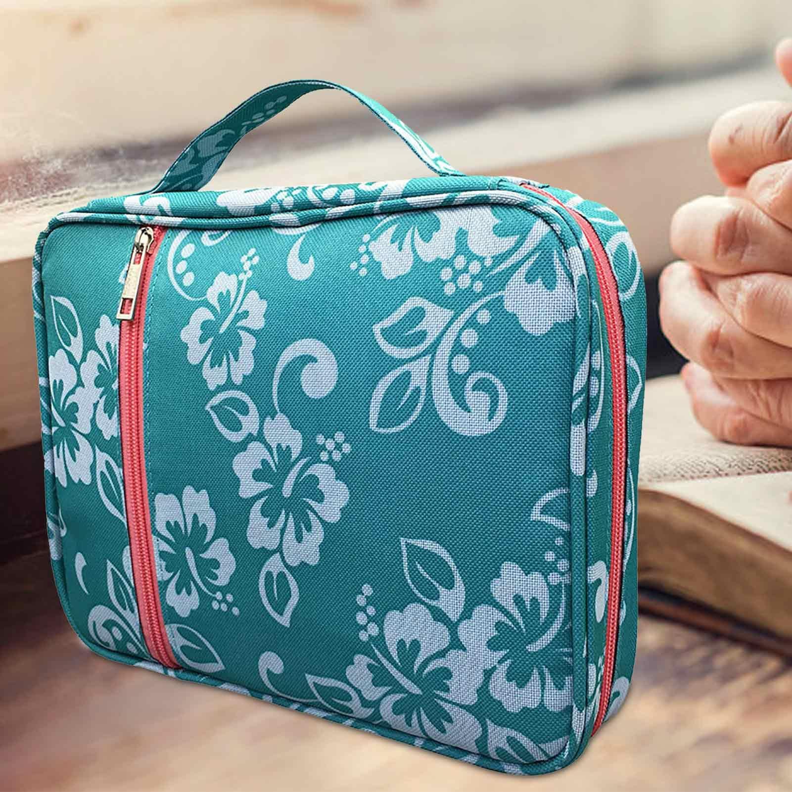 Custodia Per Bibbia In Tessuto Oxford Con Manico E Cerniera – Tasche Interne Per Penne E Segnalibri, Multiuso Per Chiesa E Viaggio