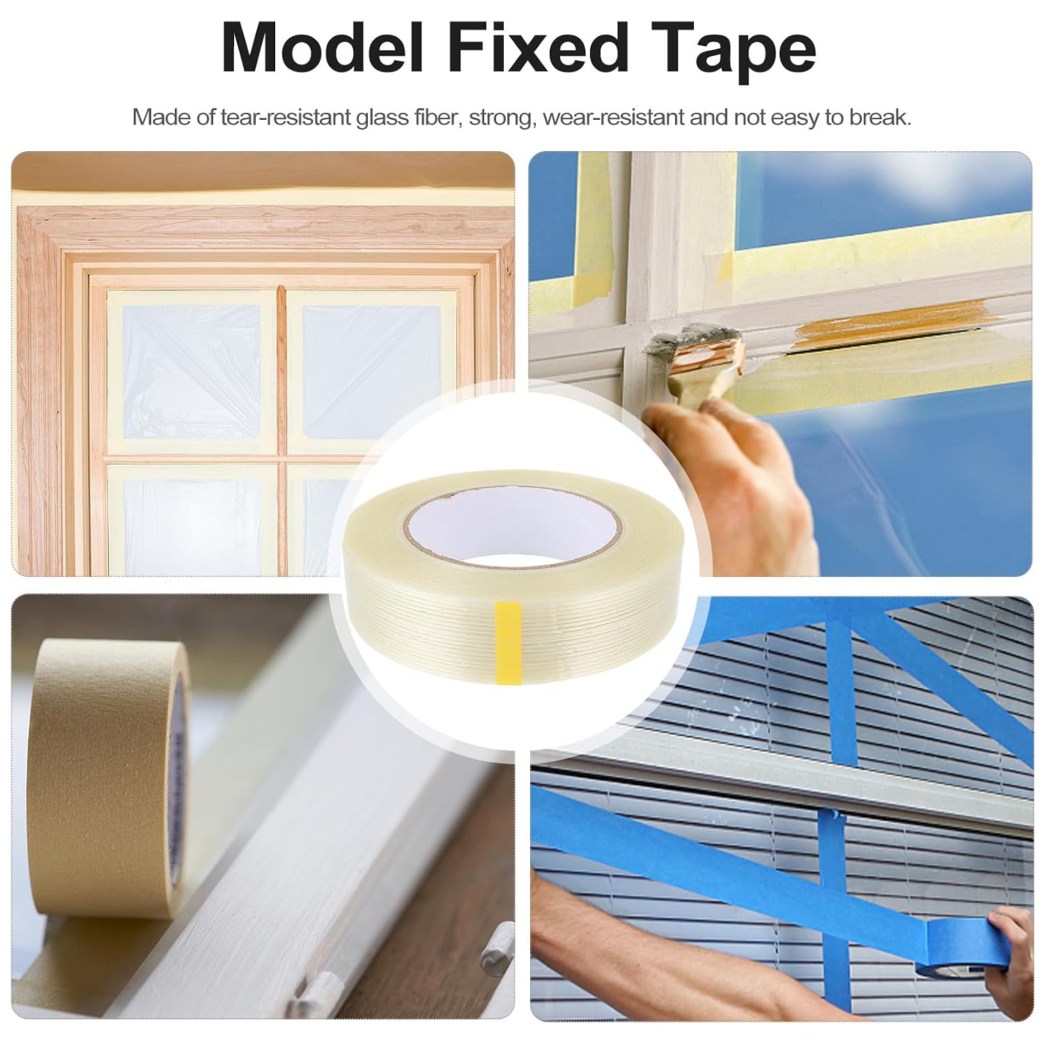 White Fiberglass Tape, Glass Fiber Filament Packaging Tape