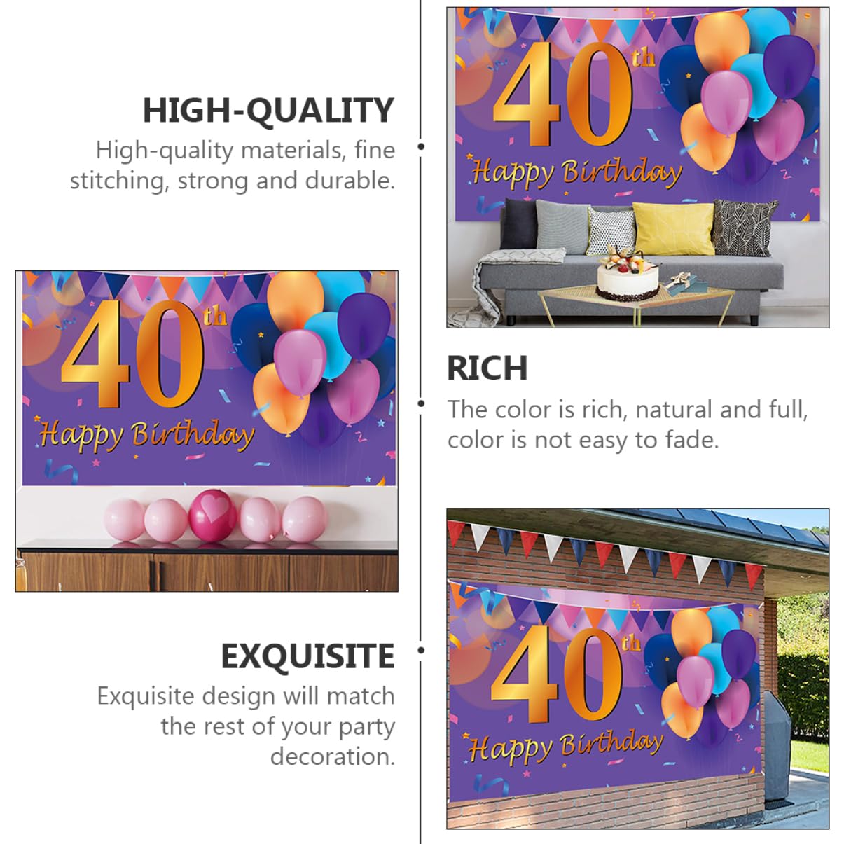 Artibetter 3piezas De Fiesta De Cumpleaños Decorativo Para Celebraciones Banderín De Adorno De Fiesta De Cumpleaños
