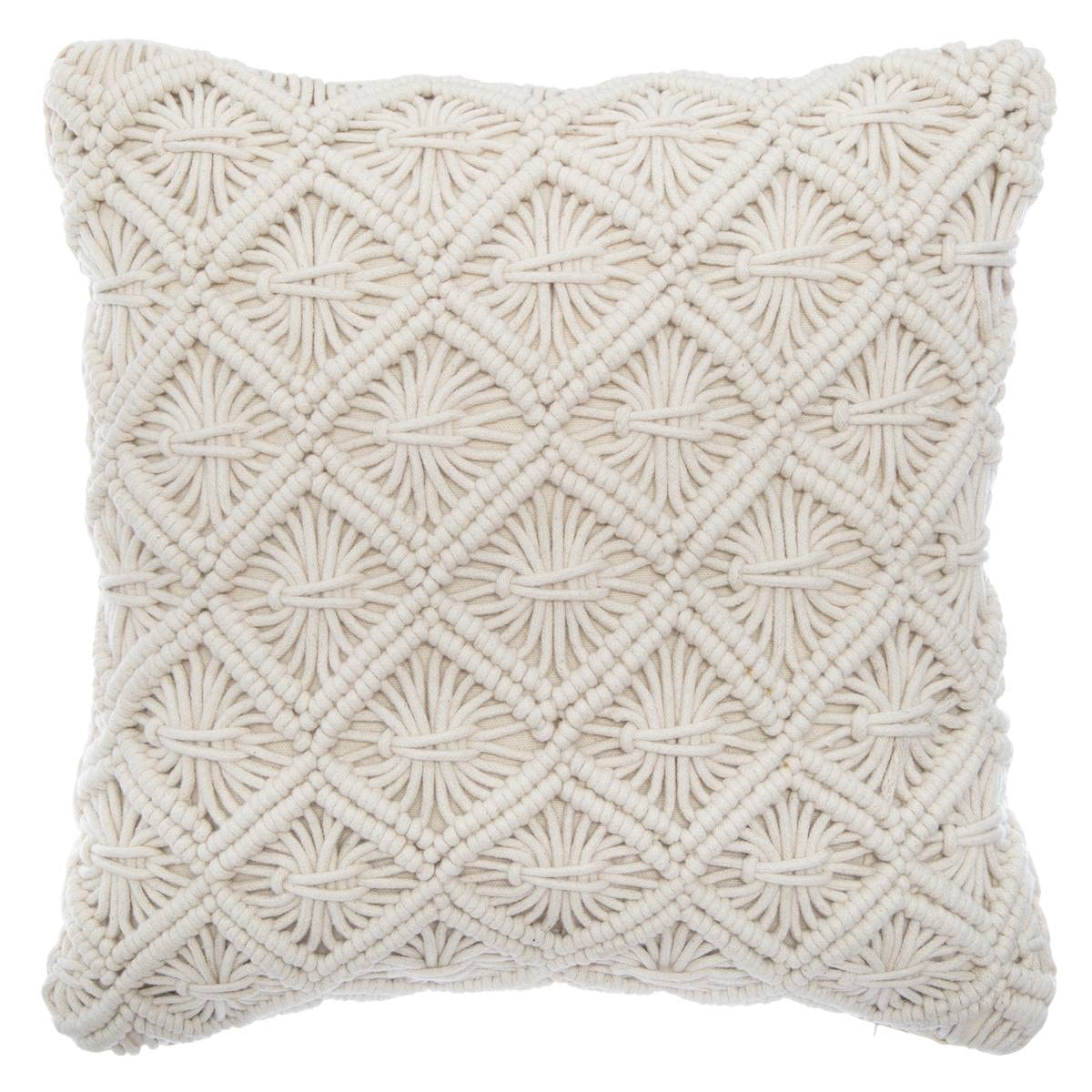 Coussin macramé Atmosphera décoration bohème salon et chambre
