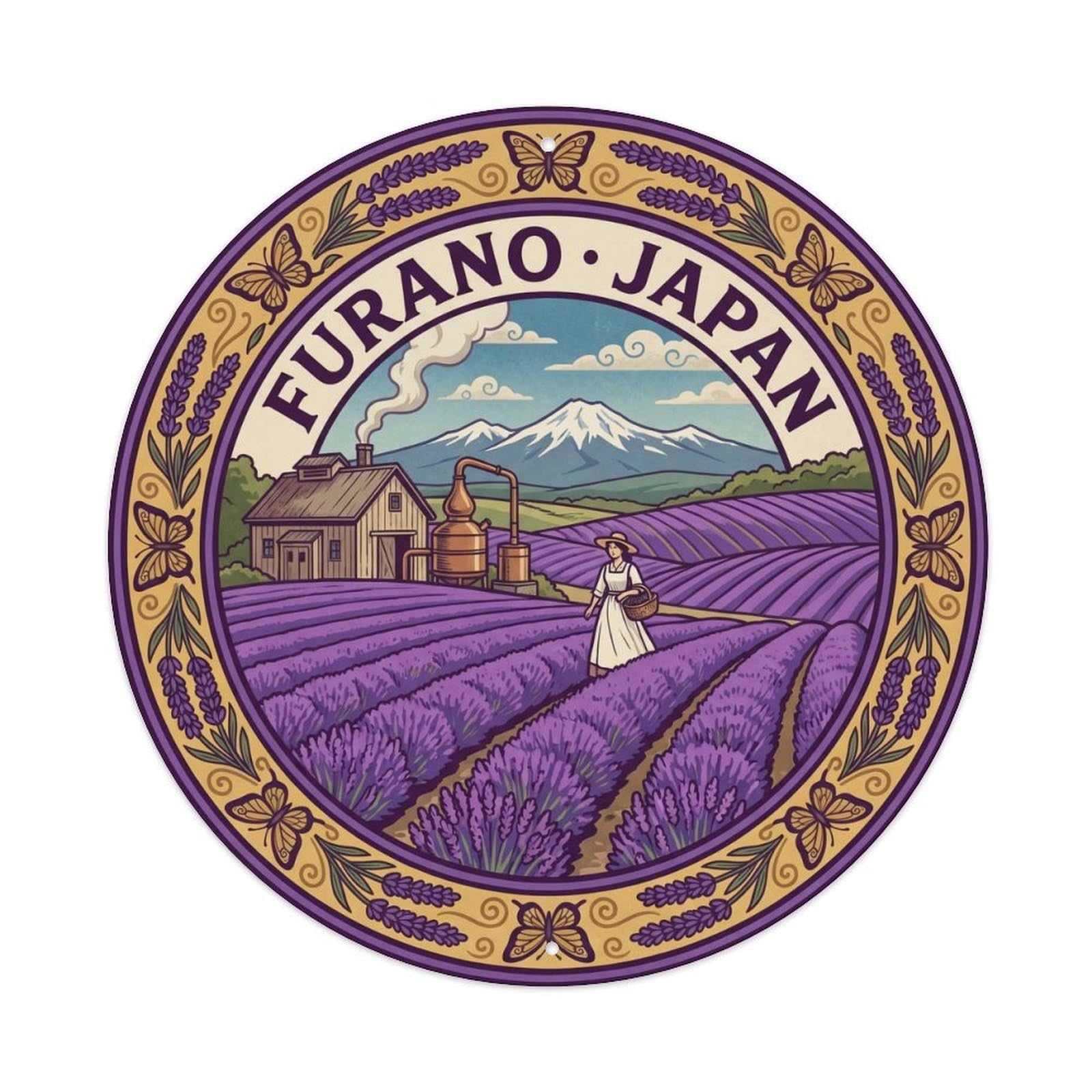 Hokkaido Farm Furano Garden Heritage Travel Nature Metal Tin Sign
