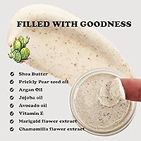 Vista 3 de Zakia's Delicado exfoliante de miel de tuna y aceite de argán para cara y cuerpo, tarro de 4 onzas