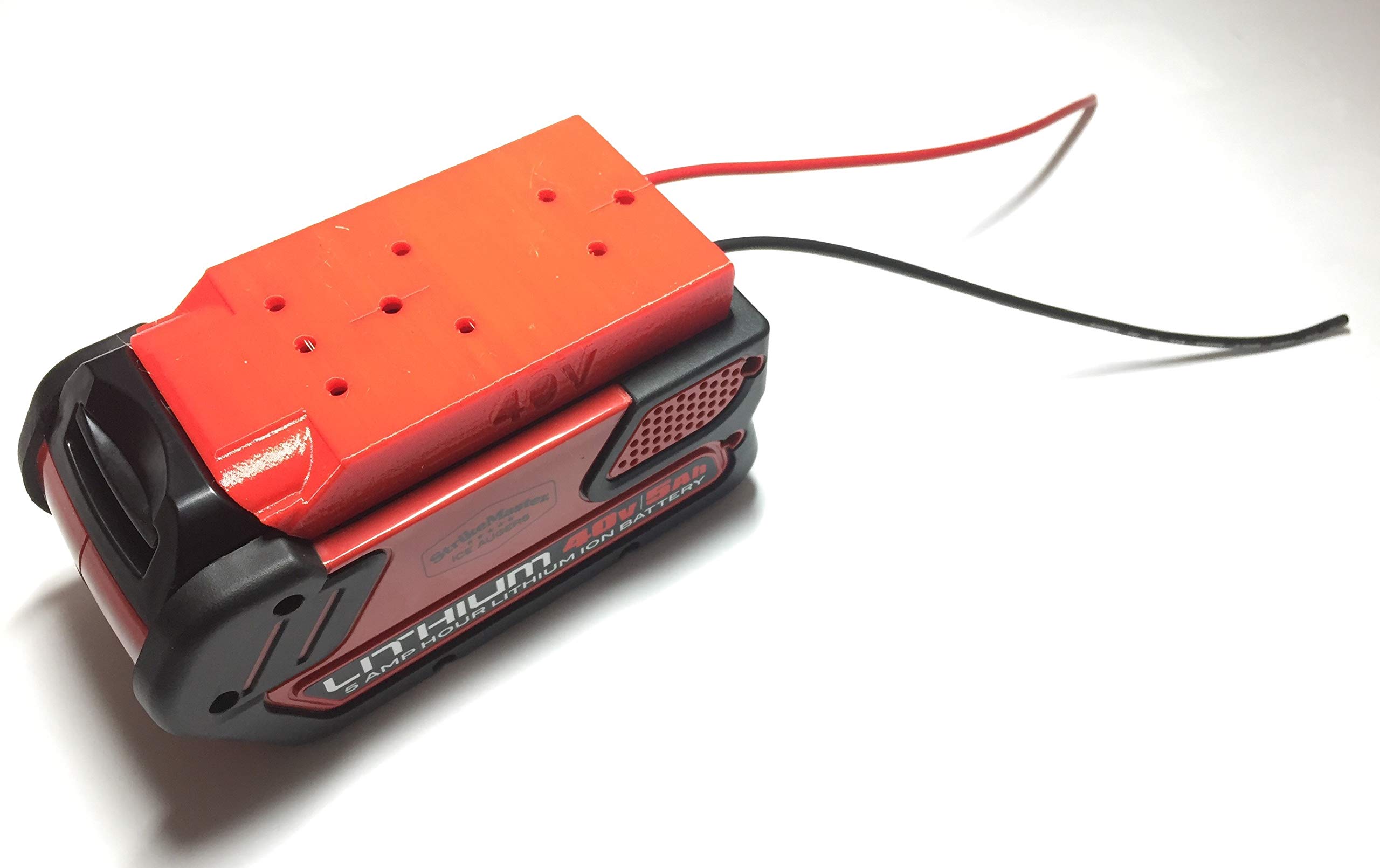 Terrafirma Technology 40V G-Max Greenworks Battery Adapter, 2-Pin, Red, PETG 3D Printed with Increased Resistances