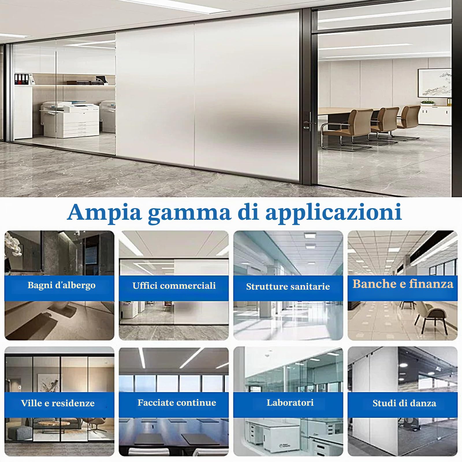 Pellicola Commutabile da Trasparente a Opaca Pellicola per Vetri Finestre Privacy per Divisori e Proiezioni Pellicola Finestra Privacy per Domestico Ufficio Commerciale(W39.5"xL39.5")