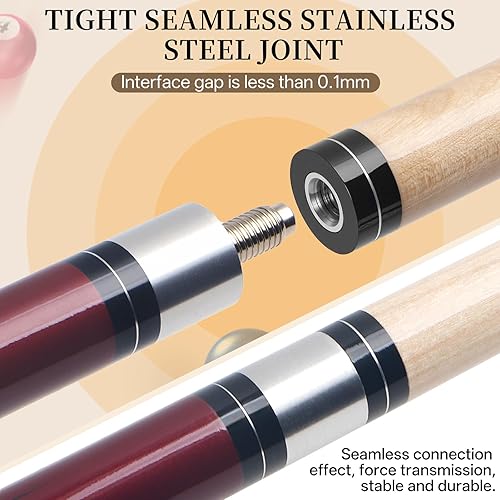 Miniatura 4 de Kmise Juego de palos de billar, arce canadiense de 58 pulgadas, 18, 19, 20, 21 onzas, 0.512 in, puntas de alambre de lino irlandés, 4 colores