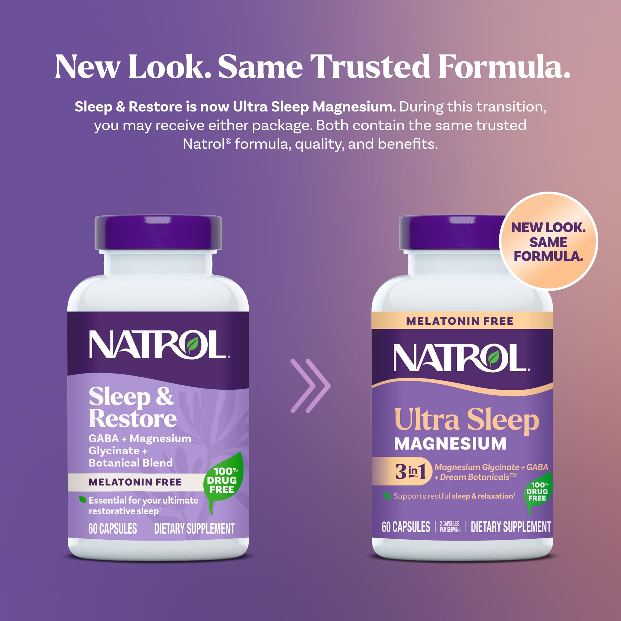 Natrol Sleep & Restore Magnesium Glycinate 100 mg, Melatonin-Free, 60 Count — Amazon image 2