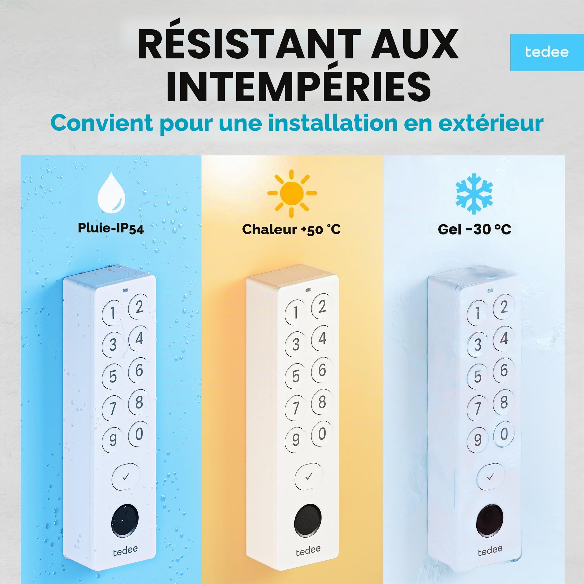 Tedee GO2 Alu Serrure Intelligente Connectée Retrofit | Keypad PRO Empreinte Digitale, Code PIN, Entrée sans Clé | Verrouillage Automatique | Compatible Matter, Alexa, Google Home, Apple, SmartThings