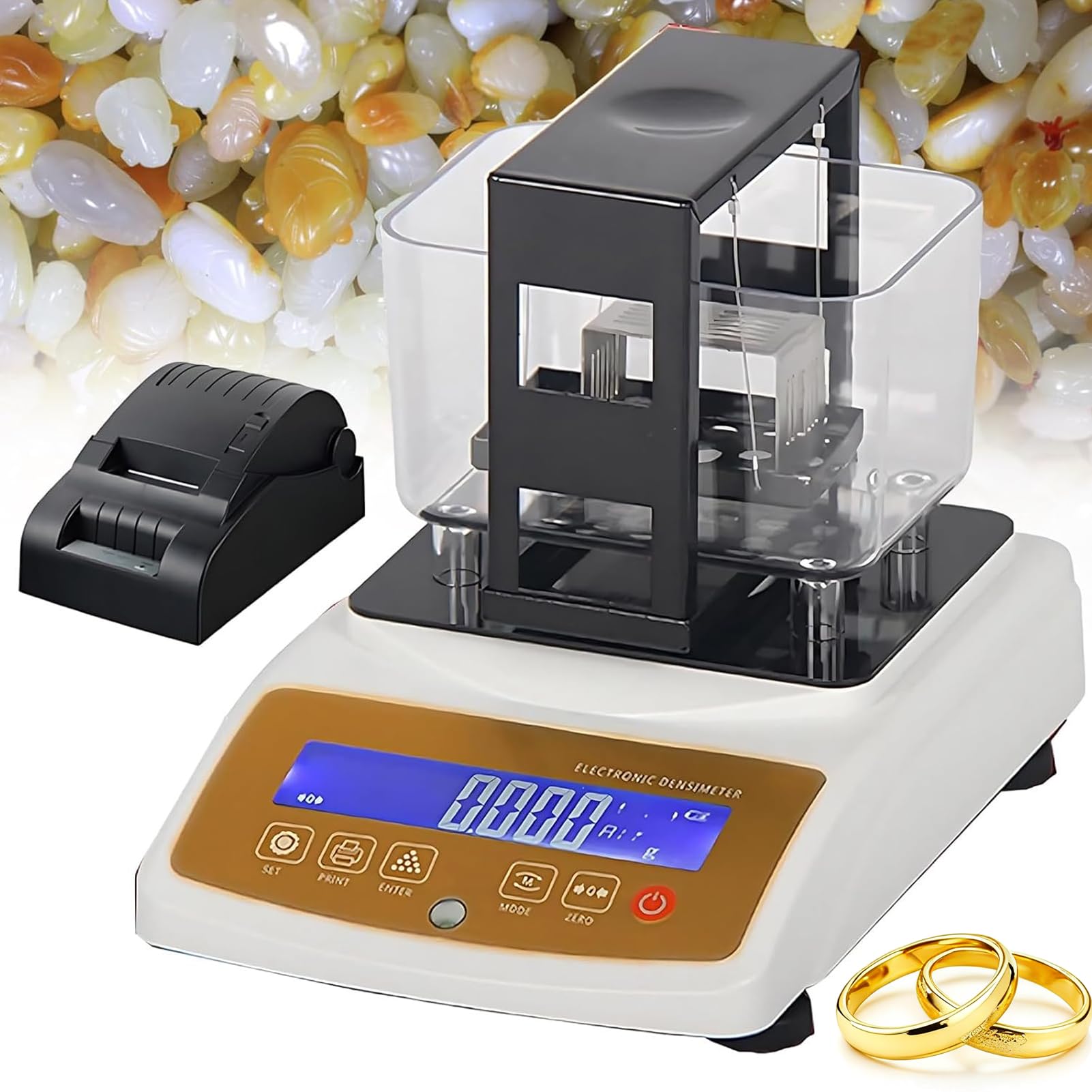 Probador de metales preciosos, probador electrónico de oro y plata con medidor de densidad, precisión de 0,001 g/cm³ para joyas, bancos, monedas