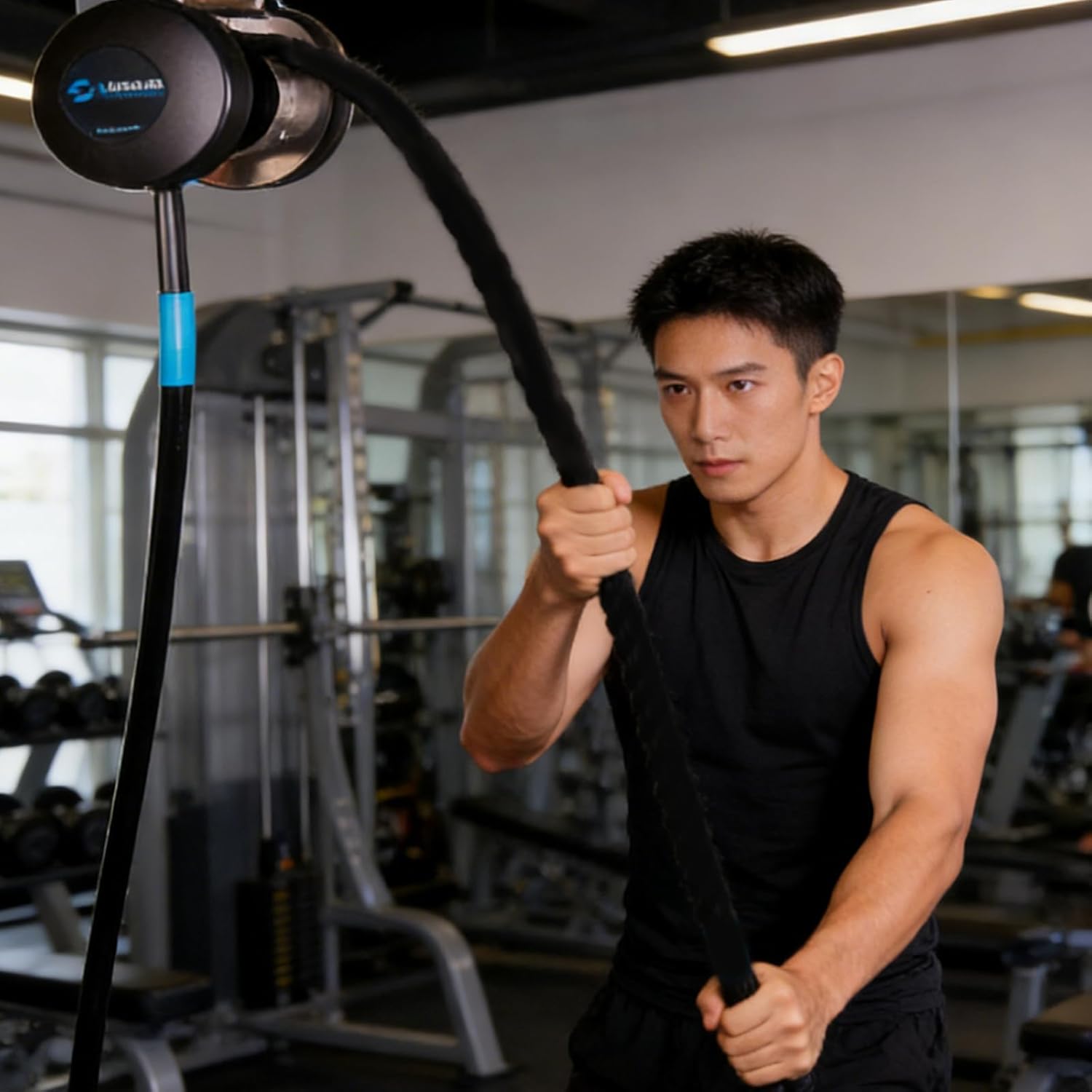 Endless Rope Trainer Portable Hanging Pulley System – Adjustable Resistance Cable Machine for Gym, Home & Outdoor Use, Full Body Strength Training for Grip, Arms & Back