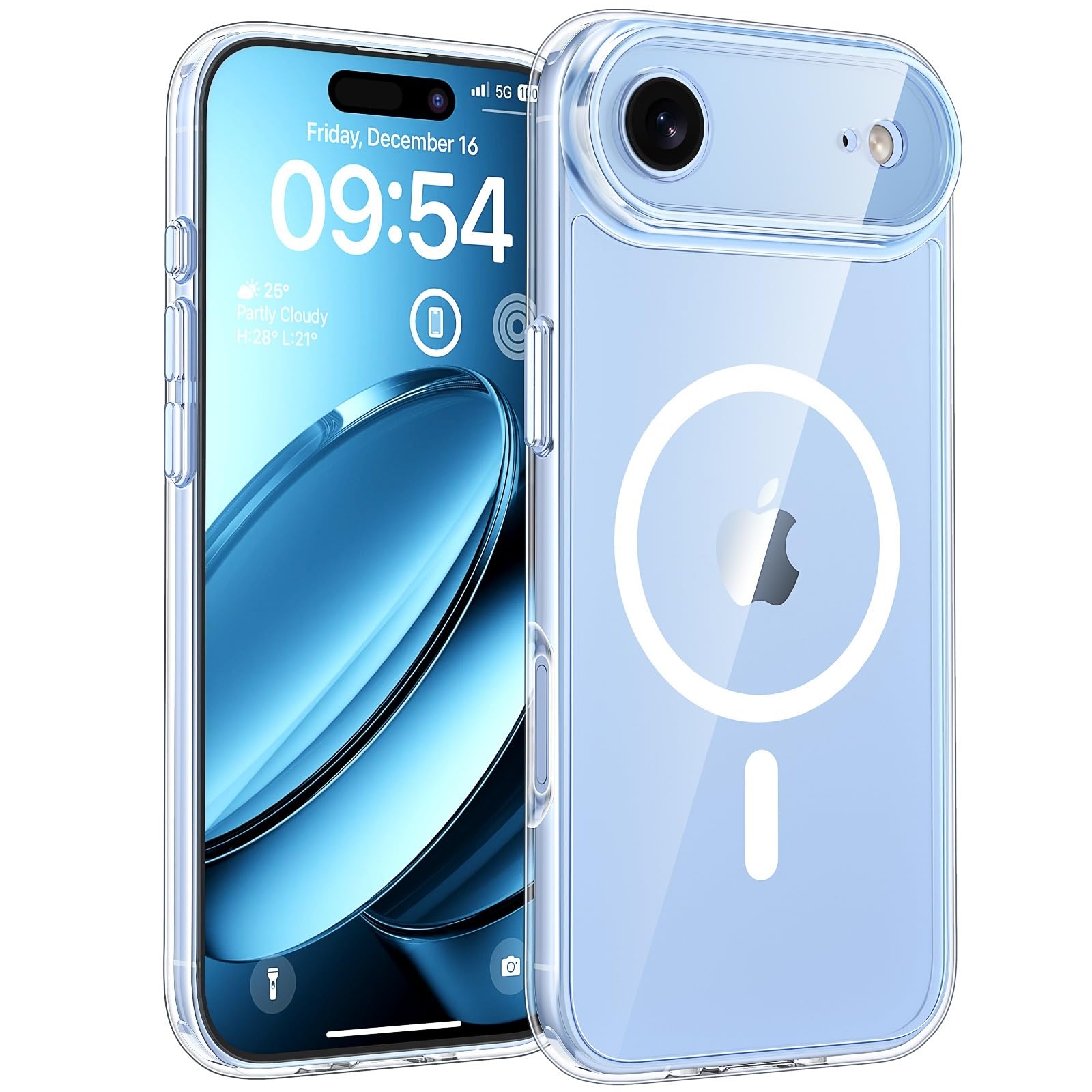 TOCOL Cover Magnetica per iPhone Air 6,5 Pollic, Compatibile con MagSafe, Protezione Fotocamera Integrata, Senza Ingiallimento, Custodia Antiurto per iPhone 17 Air, Trasparente