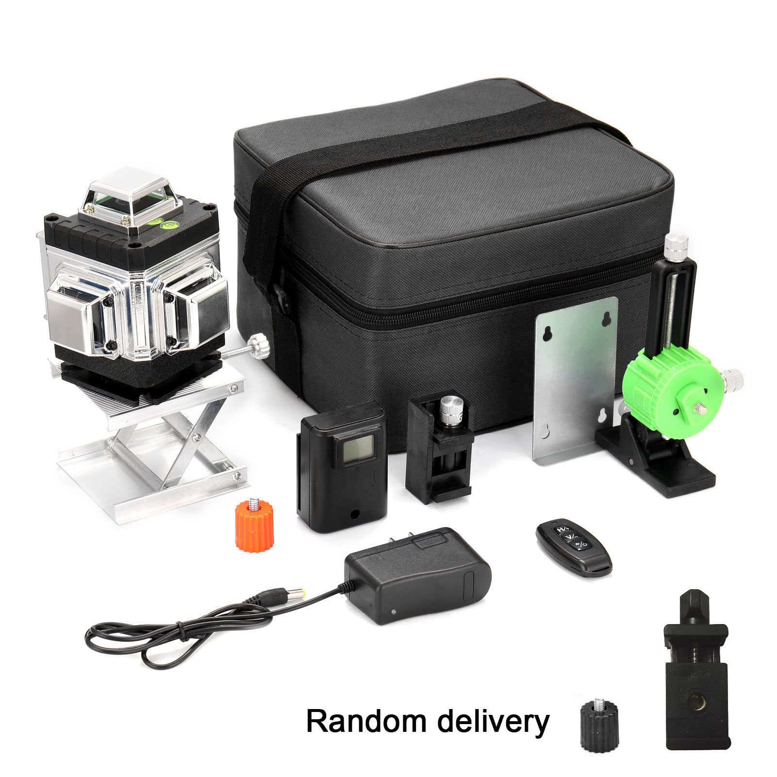 Niveau laser en 4 x 360° 4D 16 Lignes Auo-équilibrage du Niau Laser Vert Rotatif Outil de Niveau Vertical Horizontal avec d'auto-Nivellement IP54 Batteries Rechargeables