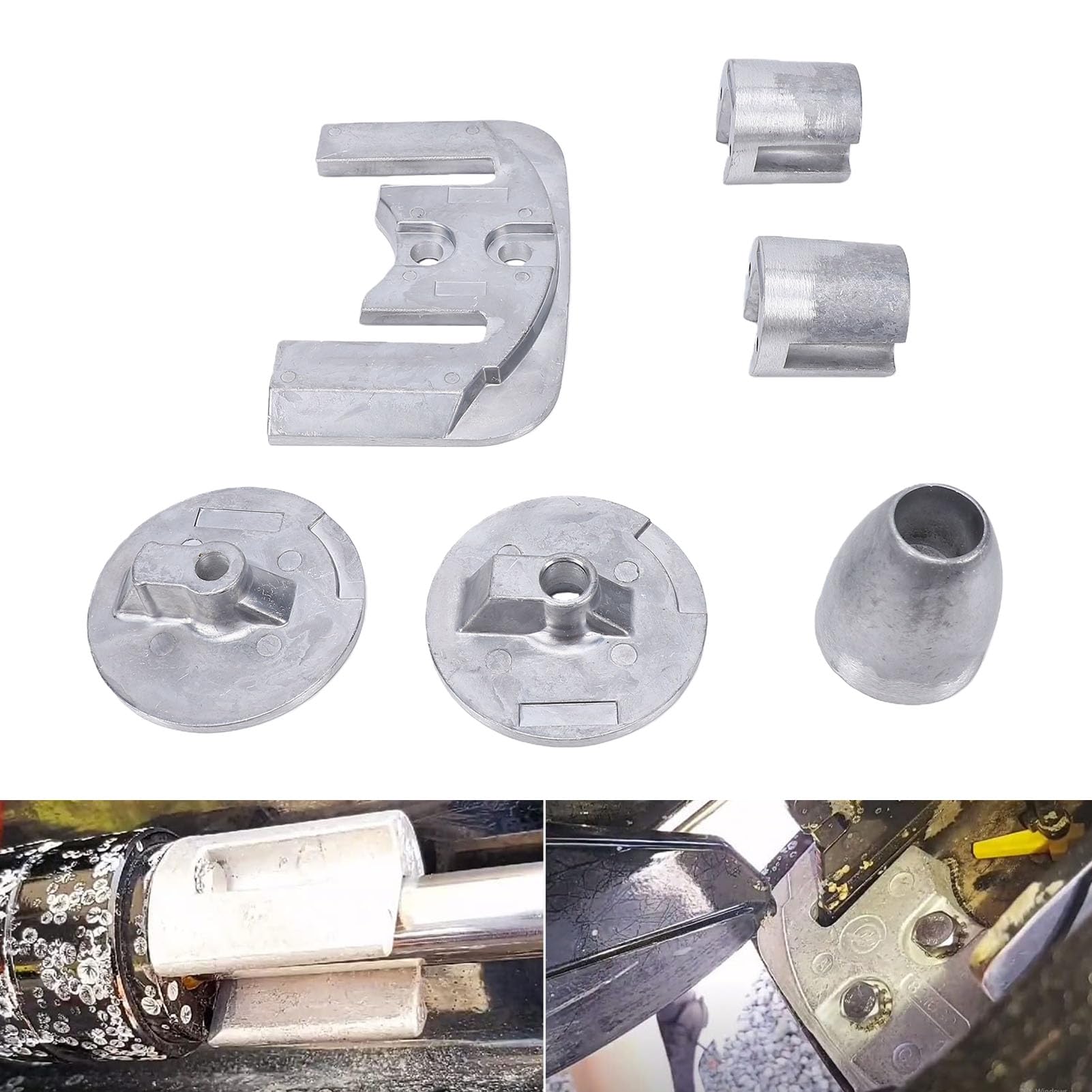 Fockety Kit Anodo in Alluminio per Mercruiser Bravo 3, 888761Q04 | Kit completo di sostituzione dell\'anodo, con bulloni e rondelle, per entrofuoribordo Mercruiser Bravo III 2004+