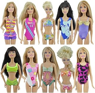 Fat-catz-copy-catz 5x Doll Sized Clothing Bikini Swimwear & 5x Pairs Shoes, Random selection