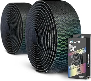ALIEN PROS Chameleon Tail Bike Handlebar Tape (Set of 2) - Elevate Your Ride with Stylish, Comfortable, and Color-Shifting PU Tape for Enhanced Grip with These Bicycle Handle bar Tape (Green)