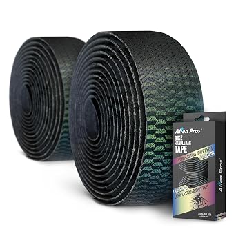 ALIEN PROS Chameleon Tail Bike Handlebar Tape Set of 2 - Elevate Your Ride with Stylish, Comfortable, and Color-Shifting PU Tape for Enhanced Grip with These Bicycle Handle bar Tape Green