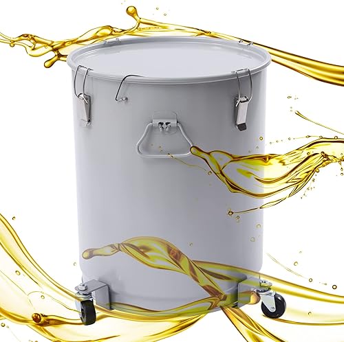 Miniatura 2 de DYRABREST Cubo de eliminación de grasa  Cubo de grasa para freidora de 16 galones, contenedor de transporte con tapa de bloqueo y bolsa de filtro,