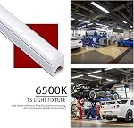 (paquet de 12) LED Magasiner la lumière 4FT, 20W 2200lm 6500K (Super blanc brillant), T5 Fixture de lumière avec lumière de magasin connectée, électrique à cordon avec interrupteur ON/Off intégré