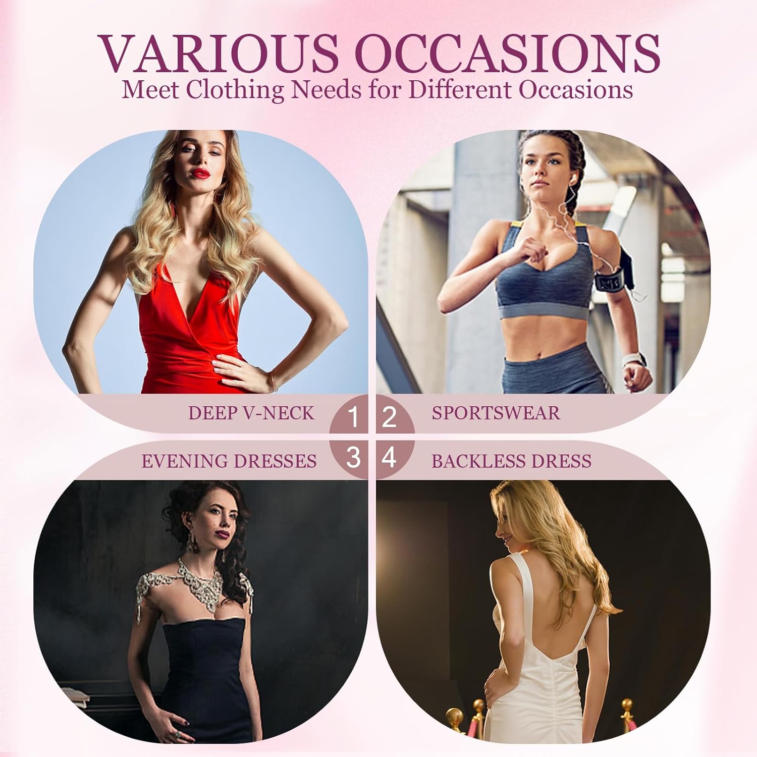 Strapless Sticky Bra Invisible Silicone Adhesive Bra Backless Pushup Lift Bra - Image 6